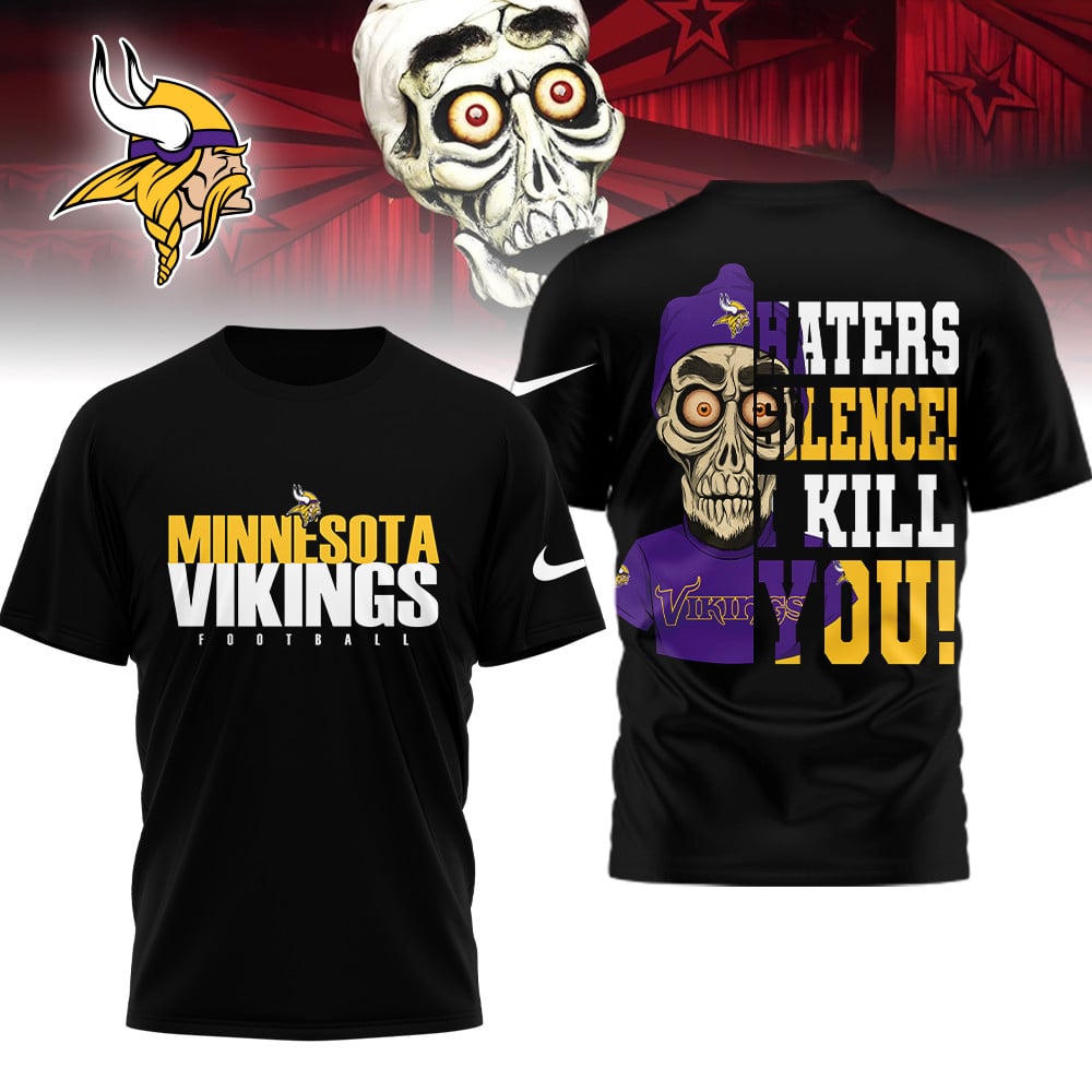 LIMITED EDITION - NEW CUSTOMIZED NFL05 MVK MINNESOTA VIKINGS HATERS SILENCE I KILL YOU SHIRT