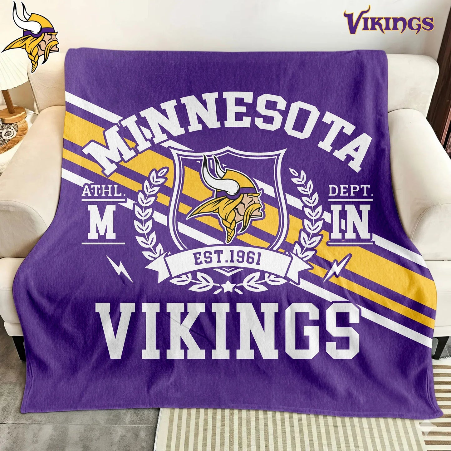LIMITED EDITION - NEW CUSTOMIZED NFL05 MVK MINNESOTA VIKINGS NORMAL & FLEECE BLANKET