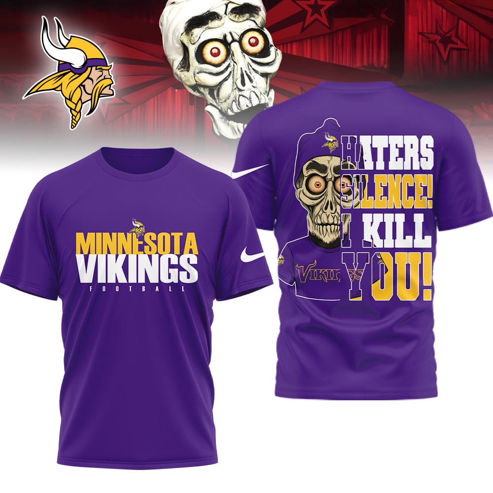 LIMITED EDITION - NEW CUSTOMIZED NFL05 MVK MINNESOTA VIKINGS HATERS SILENCE I KILL YOU SHIRT