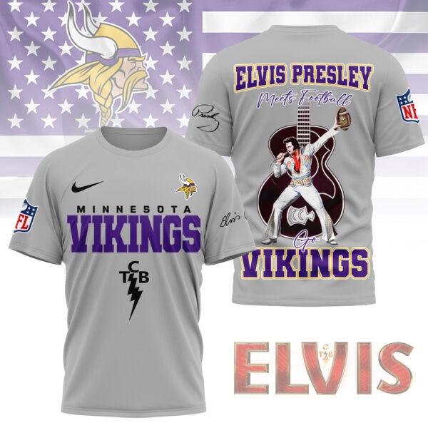 LIMITED EDITION - NEW CUSTOMIZED NFL05 MVK MINNESOTA VIKINGS X ELVIS PRESLEY FAN 3D SHIRT