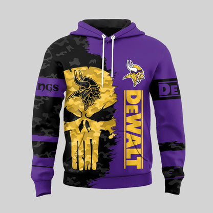 LIMITED EDITION - NEW CUSTOMIZED NFL05 MVK MINNESOTA VIKINGS DEWALT UNISEX T-SHIRT, POLO, HOODIE & JACKETS