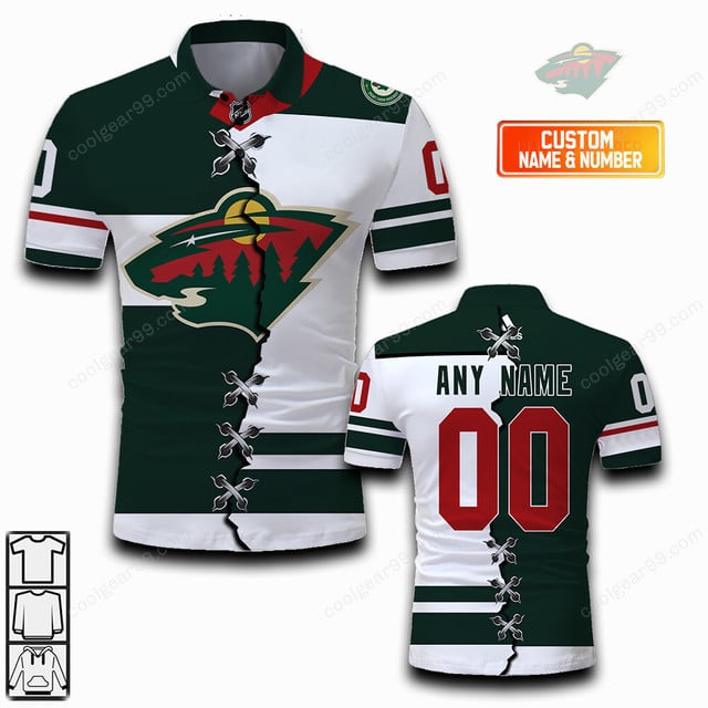 LIMITED EDITION - NEW CUSTOMIZED NHL13 MNW MINNESOTA WILD UNISEX T-SHIRT, POLO, HOODIE & JACKETS