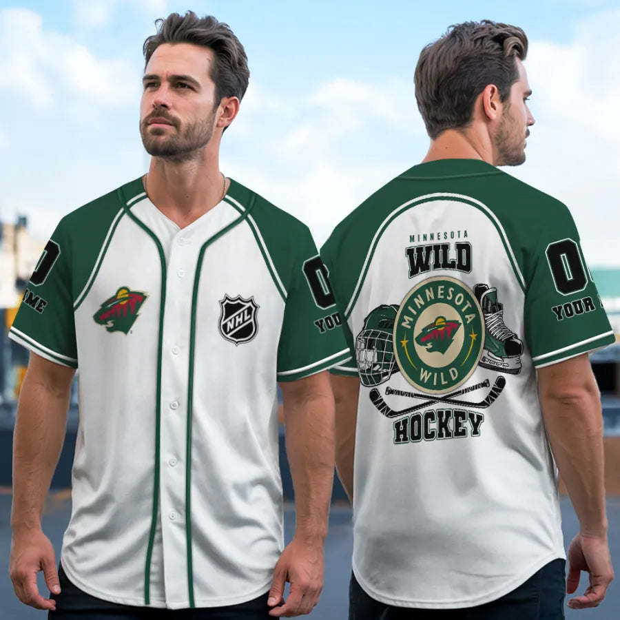 LIMITED EDITION - NEW CUSTOMIZED NHL13 MN WILD BASEBALL JERSEY