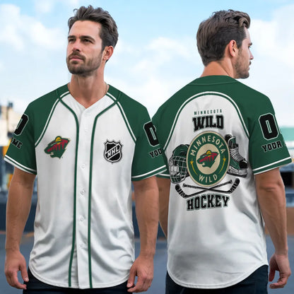LIMITED EDITION - NEW CUSTOMIZED NHL13 MN WILD BASEBALL JERSEY