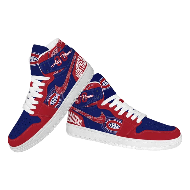 LIMITED EDITION - NEW CUSTOMIZED NHL11 MT CANADIENS AIR JORDAN SNEAKERS