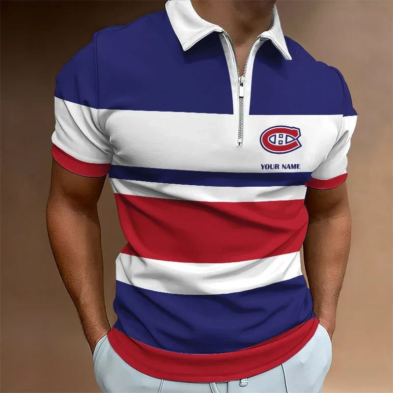 LIMITED EDITION - NEW CUSTOMIZED NHL11 MT CANADIENS ZIP POLO SHIRT