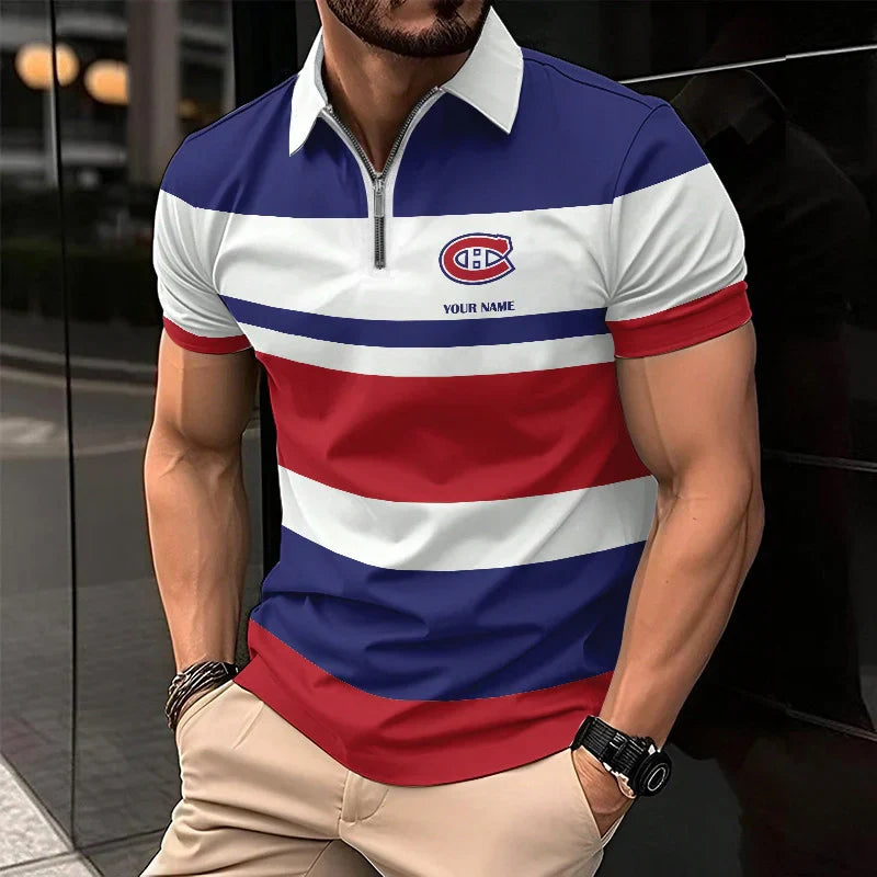 LIMITED EDITION - NEW CUSTOMIZED NHL11 MT CANADIENS ZIP POLO SHIRT