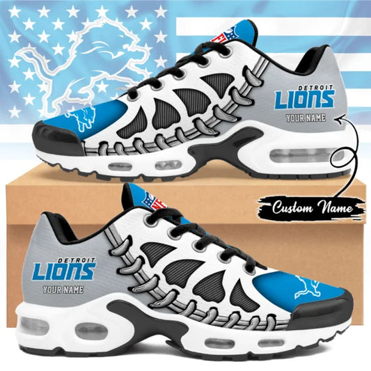 LIMITED EDITION - NEW CUSTOMIZED NFL04 DTL DETROIT LIONS UNISEX AIR MAX PLUS SNEAKERS