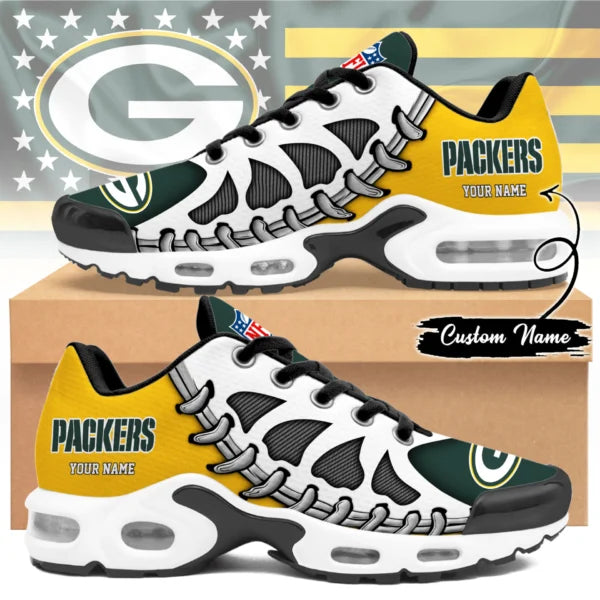 LIMITED EDITION - NEW CUSTOMIZED NFL08 GBP GREEN BAY PACKERS UNISEX AIR MAX PLUS SNEAKERS