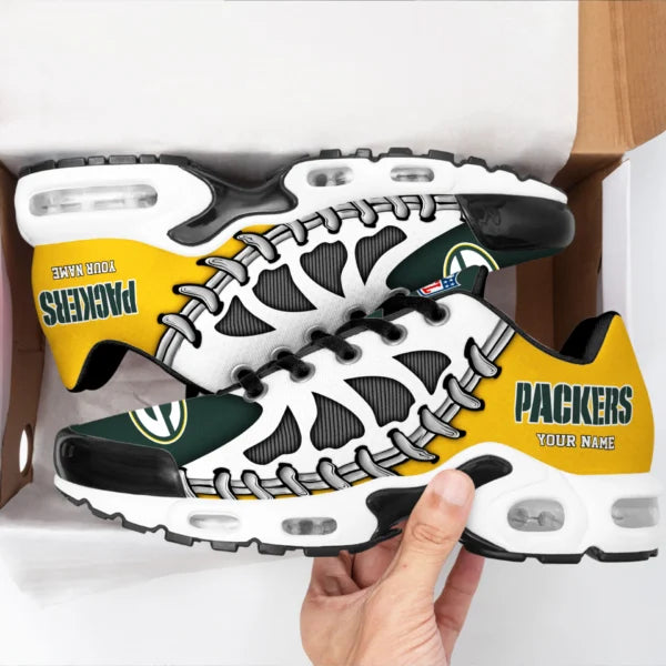 LIMITED EDITION - NEW CUSTOMIZED NFL08 GBP GREEN BAY PACKERS UNISEX AIR MAX PLUS SNEAKERS