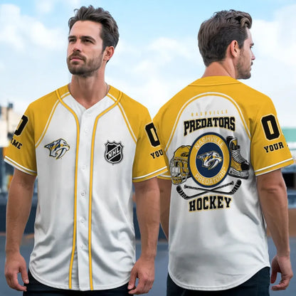 LIMITED EDITION - NEW CUSTOMIZED NHL31 NV PREDATORS BASEBALL JERSEY