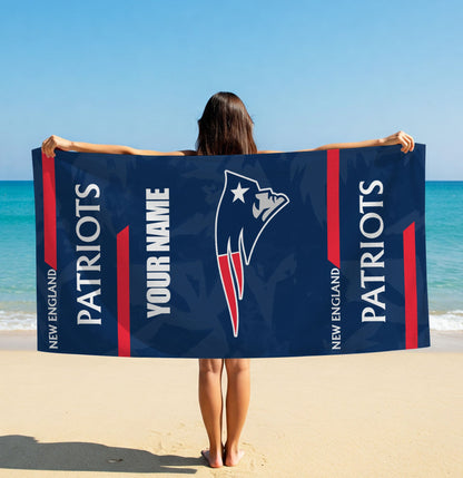 LIMITED EDITION - NEW CUSTOMIZED NFL27 NEP NEW ENGLAND PATRIOTS BEACH & BATH TOWEL