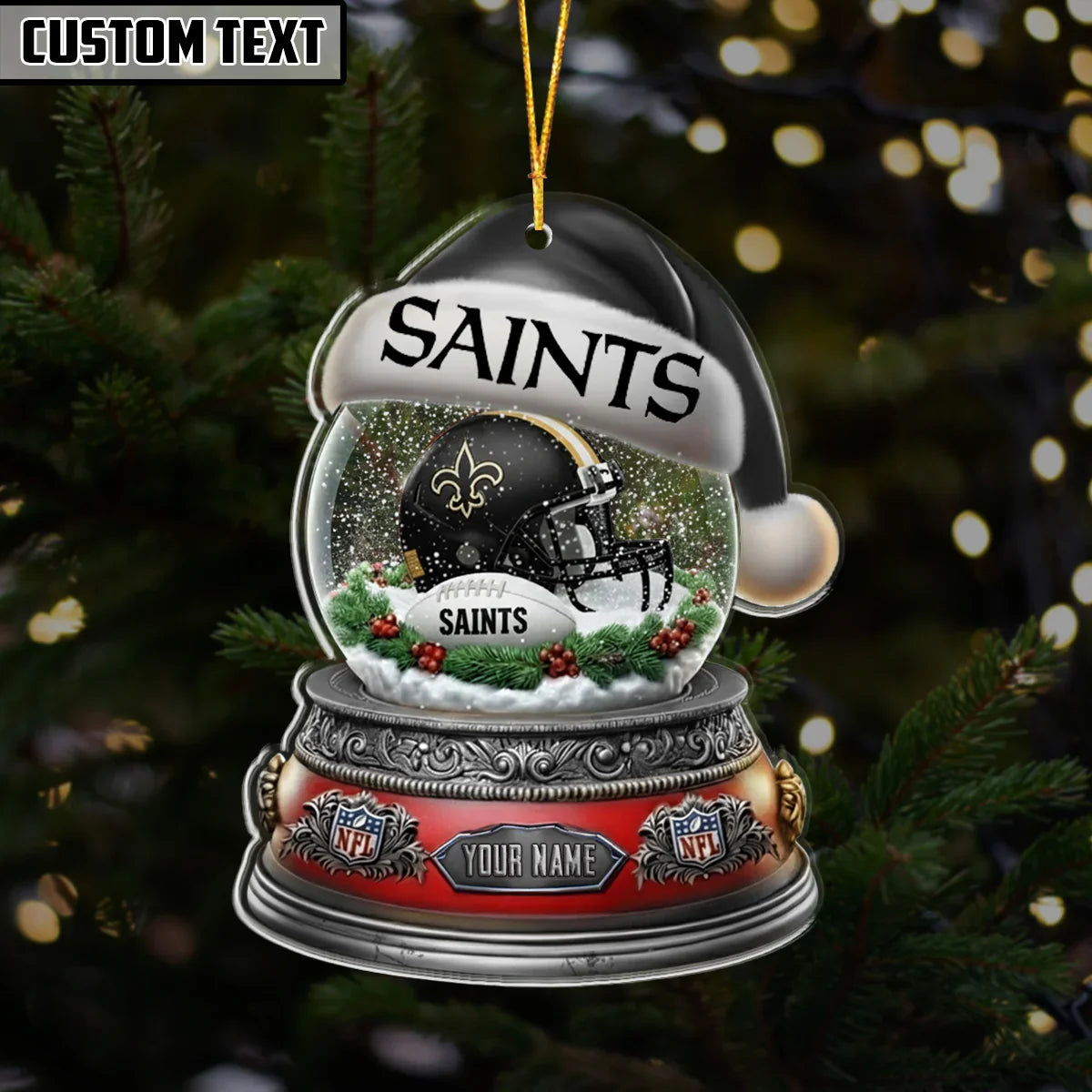 LIMITED EDITION - NEW CUSTOMIZED NFL24 NOS NEW ORLEANS SAINTS ORNAMENT