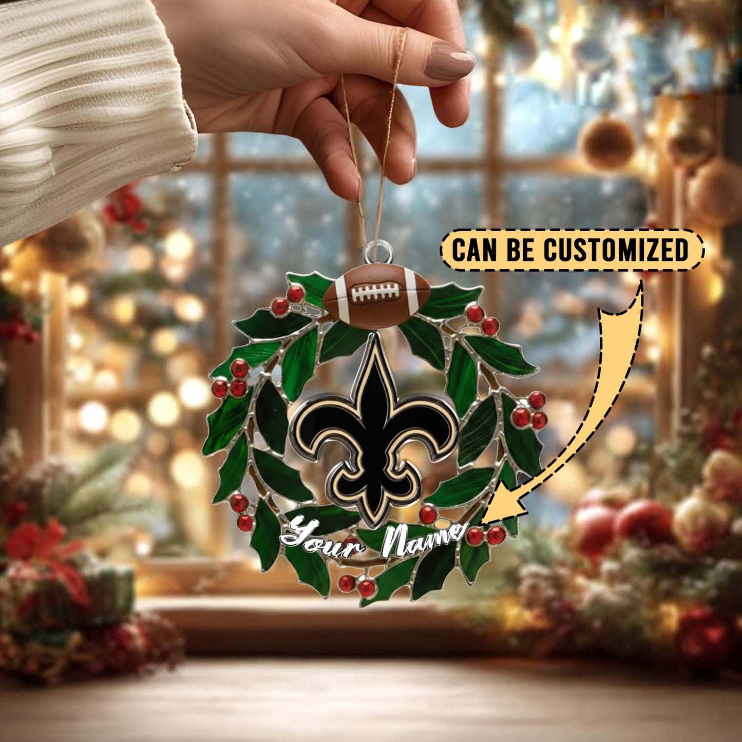 LIMITED EDITION - NEW CUSTOMIZED NFL24 NOS NEW ORLEANS SAINTS ACRYLIC ORNAMENT