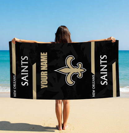 LIMITED EDITION - NEW CUSTOMIZED NFL24 NOS NEW ORLEANS SAINTS BEACH & BATH TOWEL