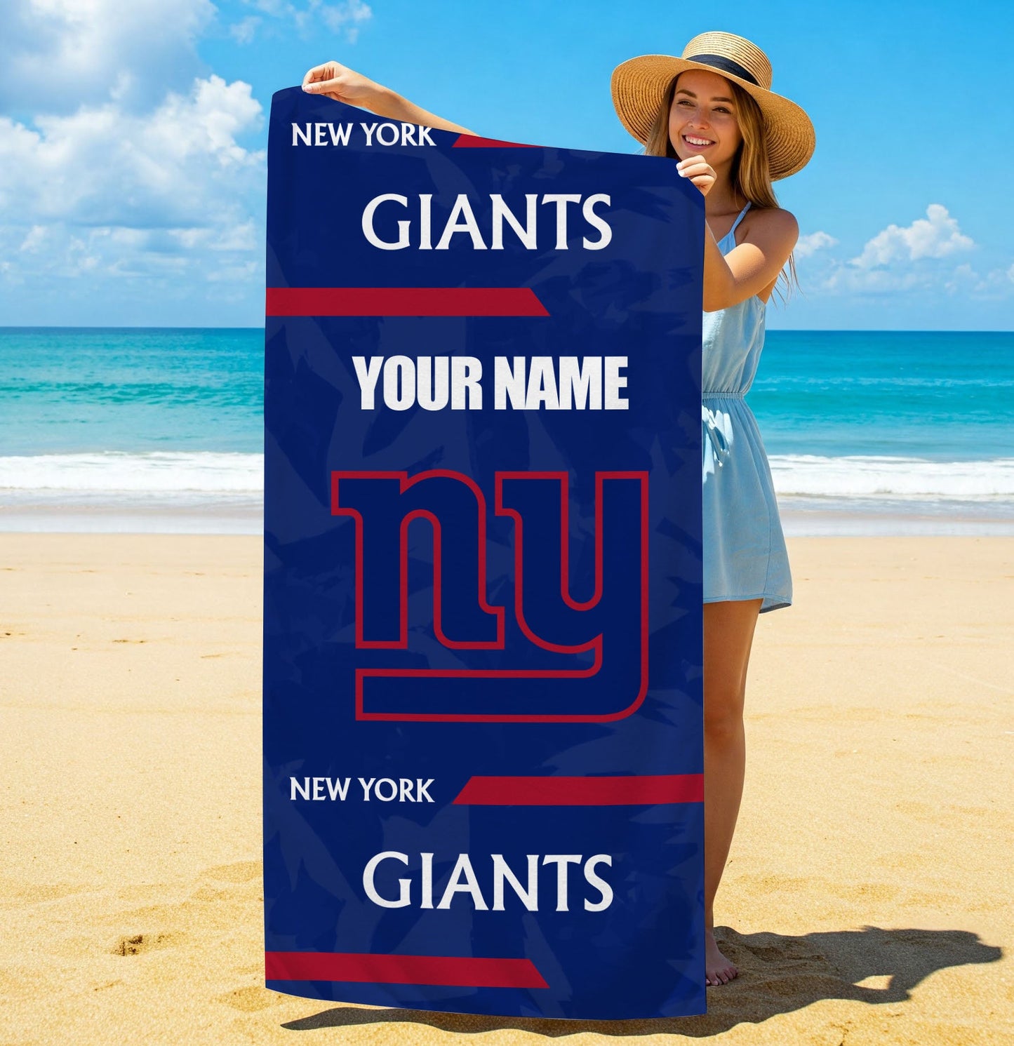 LIMITED EDITION - NEW CUSTOMIZED NFL32 NYG NEW YORK GIANTS BEACH & BATH TOWEL