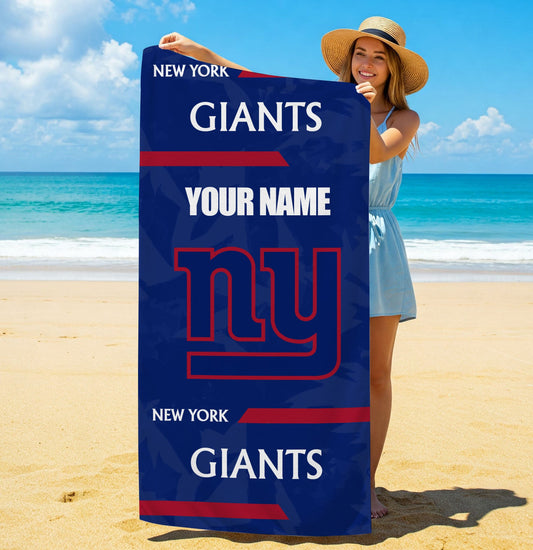 LIMITED EDITION - NEW CUSTOMIZED NFL32 NYG NEW YORK GIANTS BEACH & BATH TOWEL