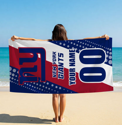 LIMITED EDITION - NEW CUSTOMIZED NFL32 NYG NEW YORK GIANTS BEACH & BATH TOWEL