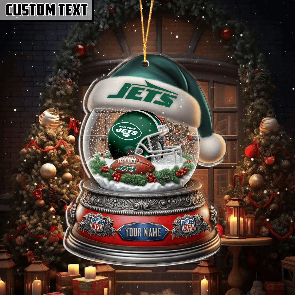 LIMITED EDITION - NEW CUSTOMIZED NFL25 NYJ NEW YORK JETS ORNAMENT