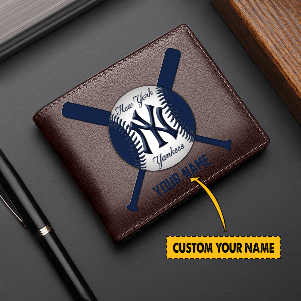 LIMITED EDITION - NEW CUSTOMIZED MLB01 NY YANKEES LEATHER WALLET