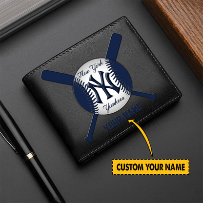 LIMITED EDITION - NEW CUSTOMIZED MLB01 NY YANKEES LEATHER WALLET