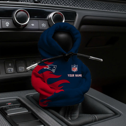 LIMITED EDITION - NEW CUSTOMIZED NFL27 NEP NEW ENGLAND PATRIOTS CAR HOODIE SHIFT KNOB COVER