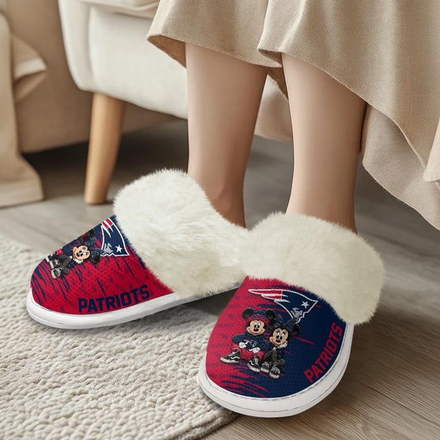 LIMITED EDITION - NEW CUSTOMIZED NFL27 NEP NEW ENGLAND PATRIOTS COTTON SLIPPERS