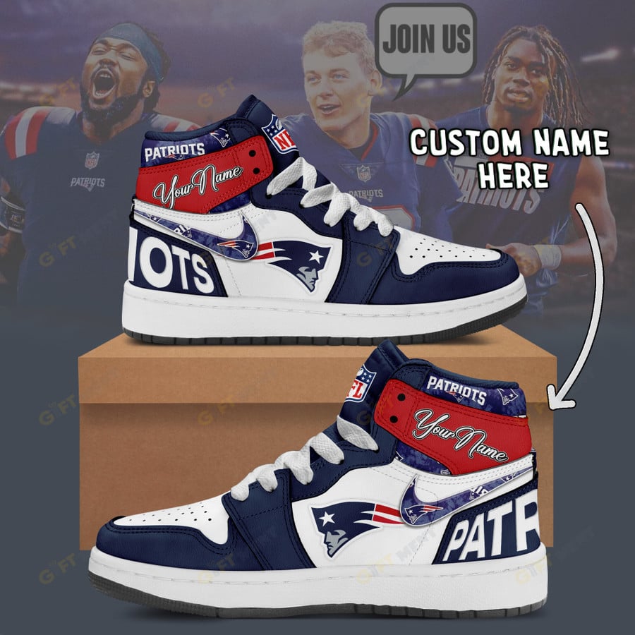 LIMITED EDITION - NEW CUSTOMIZED NFL27 NEP NEW ENGLAND PATRIOTS AIR JORDAN 1
