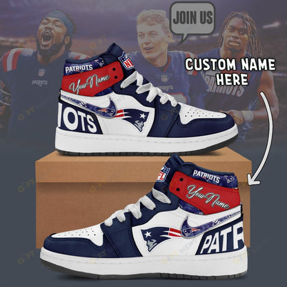 LIMITED EDITION - NEW CUSTOMIZED NFL27 NEP NEW ENGLAND PATRIOTS AIR JORDAN 1