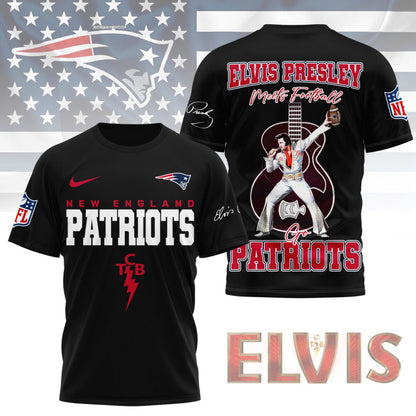 LIMITED EDITION - NEW CUSTOMIZED NFL27 NEP NEW ENGLAND PATRIOTS X ELVIS PRESLEY FAN 3D SHIRT