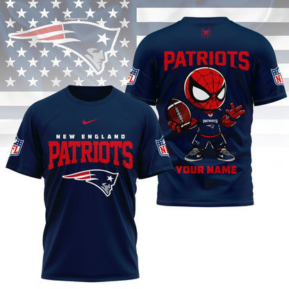 LIMITED EDITION - NEW CUSTOMIZED NFL27 NEP NEW ENGLAND PATRIOTS SPIDER HERO 3D SHIRT