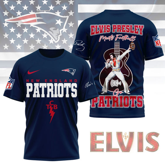 LIMITED EDITION - NEW CUSTOMIZED NFL27 NEP NEW ENGLAND PATRIOTS X ELVIS PRESLEY FAN 3D SHIRT
