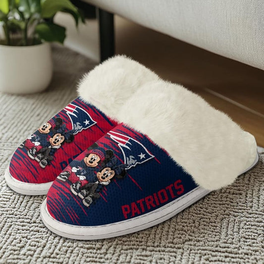 LIMITED EDITION - NEW CUSTOMIZED NFL27 NEP NEW ENGLAND PATRIOTS COTTON SLIPPERS