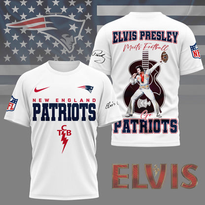 LIMITED EDITION - NEW CUSTOMIZED NFL27 NEP NEW ENGLAND PATRIOTS X ELVIS PRESLEY FAN 3D SHIRT