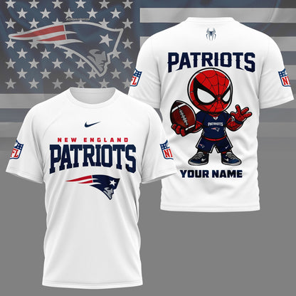 LIMITED EDITION - NEW CUSTOMIZED NFL27 NEP NEW ENGLAND PATRIOTS SPIDER HERO 3D SHIRT