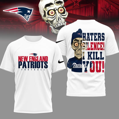 LIMITED EDITION - NEW CUSTOMIZED NFL27 NEP NEW ENGLAND PATRIOTS HATERS SILENCE I KILL YOU SHIRT