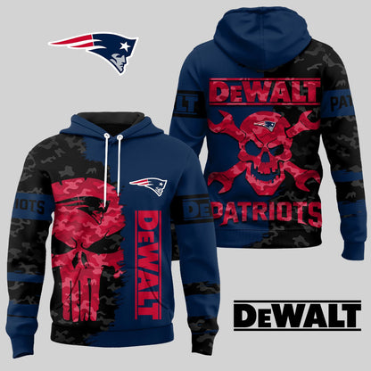 LIMITED EDITION - NEW CUSTOMIZED NFL27 NEP NEW ENGLAND PATRIOTS DEWALT UNISEX T-SHIRT, POLO, HOODIE & JACKETS