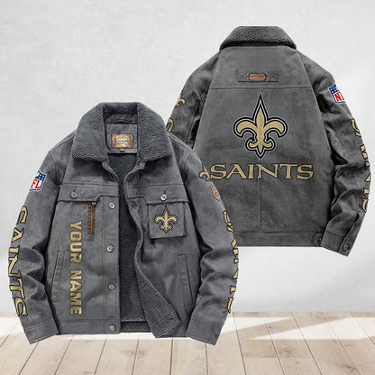 LIMITED EDITION - NEW CUSTOMIZED NFL24 NOS NEW ORLEANS SAINTS FLEECE JACKET