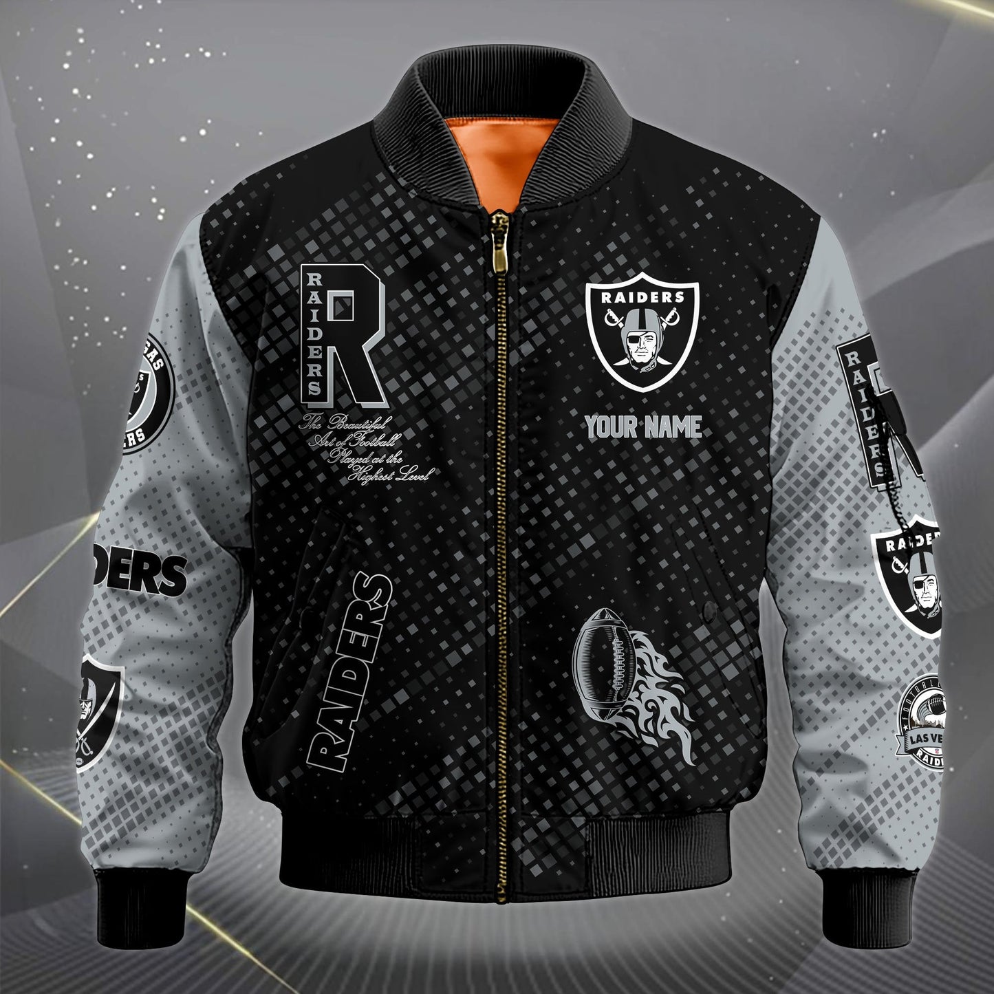 LIMITED EDITION - NEW CUSTOMIZED NFL07 LVR LAS VEGAS RAIDERS SATIN VARSITY JACKET & LONG PANTS