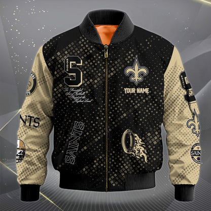 LIMITED EDITION - NEW CUSTOMIZED NFL24 NOS NEW ORLEANS SAINTS SATIN VARSITY JACKET & LONG PANTS