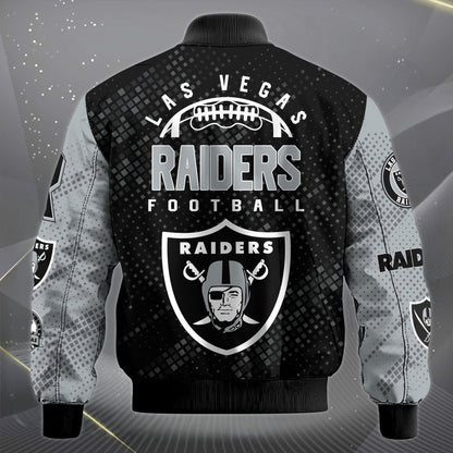 LIMITED EDITION - NEW CUSTOMIZED NFL07 LVR LAS VEGAS RAIDERS SATIN VARSITY JACKET & LONG PANTS
