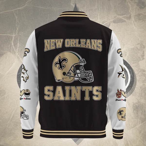 LIMITED EDITION - NEW CUSTOMIZED NFL24 NOS NEW ORLEANS SAINTS BASEBALL JACKET