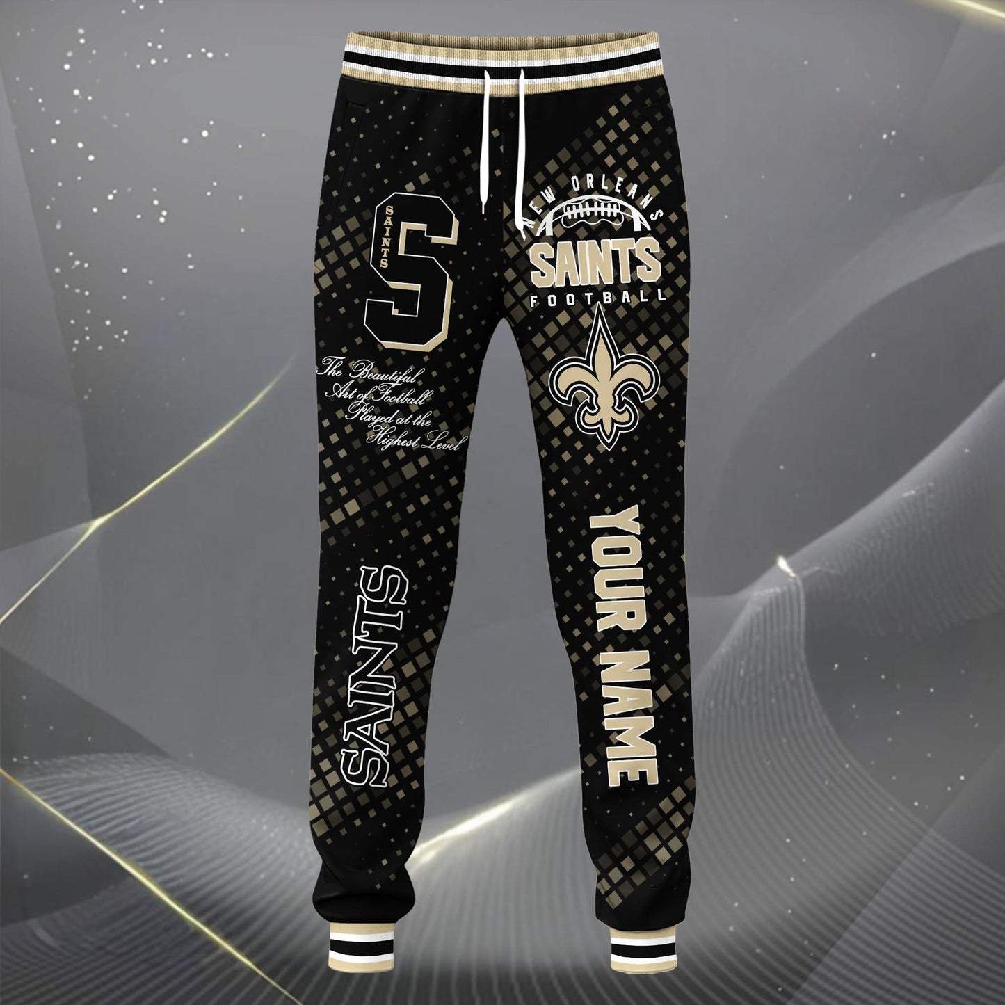 LIMITED EDITION - NEW CUSTOMIZED NFL24 NOS NEW ORLEANS SAINTS SATIN VARSITY JACKET & LONG PANTS