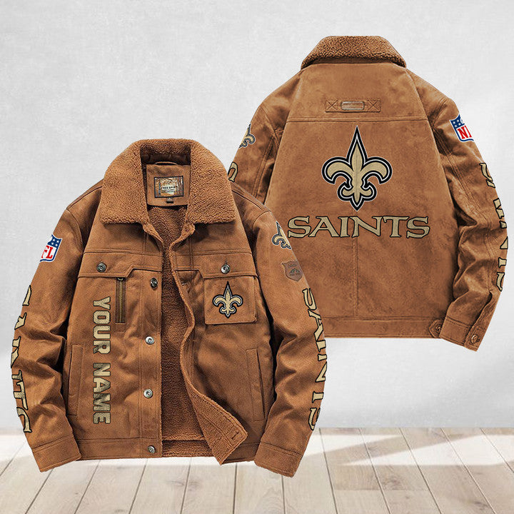 LIMITED EDITION - NEW CUSTOMIZED NFL24 NOS NEW ORLEANS SAINTS FLEECE JACKET