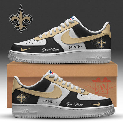 LIMITED EDITION - NEW CUSTOMIZED NFL24 NOS NEW ORLEANS SAINTS AF1 SNEAKERS