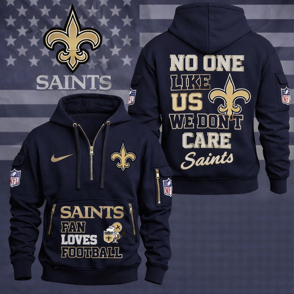 LIMITED EDITION - NEW CUSTOMIZED NFL24 NOS NEW ORLEANS SAINTS QUARTER ZIP HOODIE