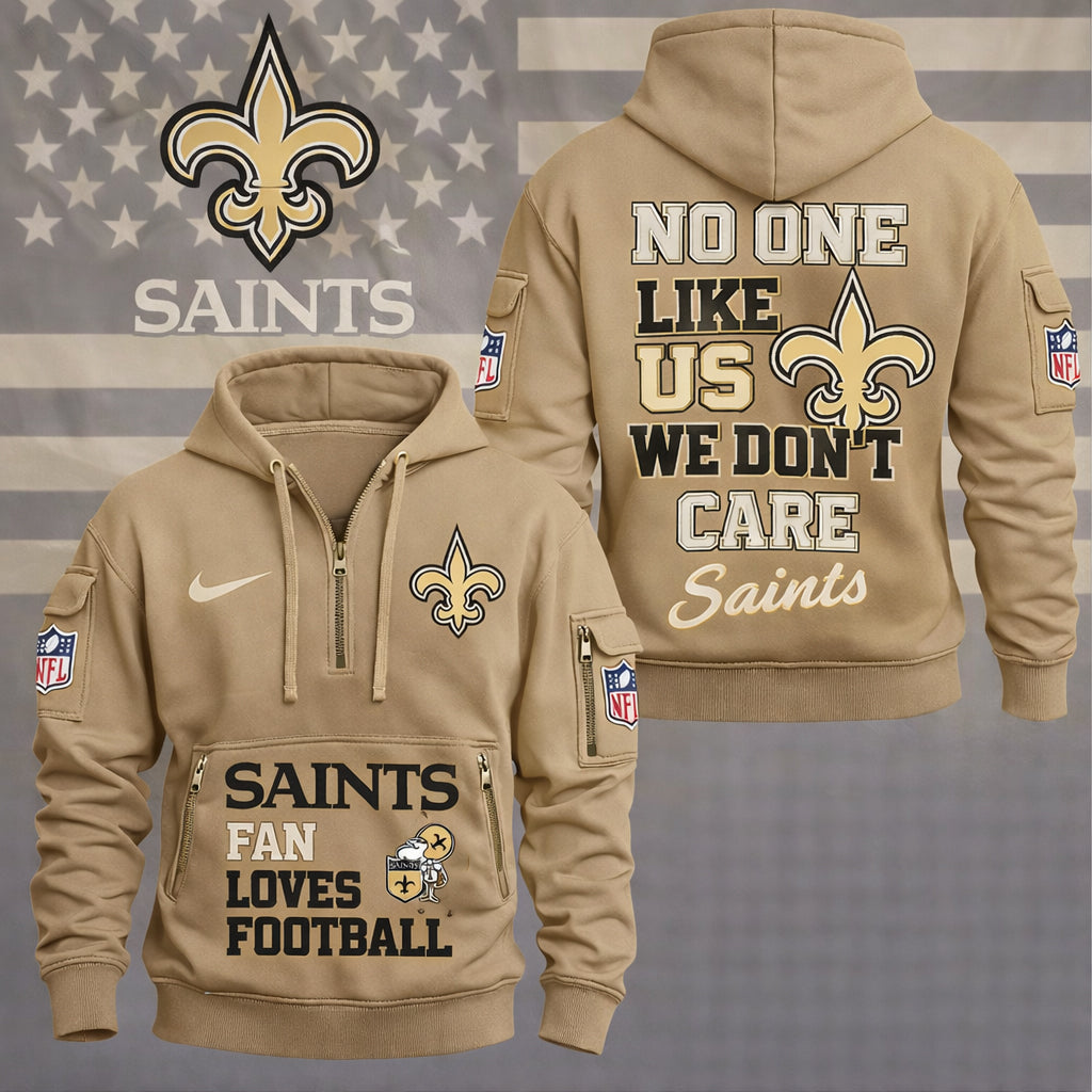 LIMITED EDITION - NEW CUSTOMIZED NFL24 NOS NEW ORLEANS SAINTS QUARTER ZIP HOODIE