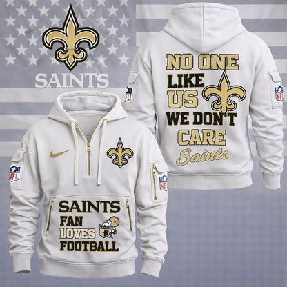 LIMITED EDITION - NEW CUSTOMIZED NFL24 NOS NEW ORLEANS SAINTS QUARTER ZIP HOODIE
