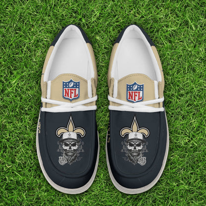 LIMITED EDITION - NEW CUSTOMIZED NFL24 NOS NEW ORLEANS SAINTS LOAFER SHOES