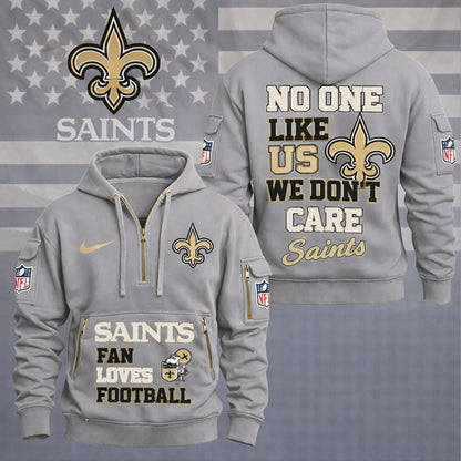 LIMITED EDITION - NEW CUSTOMIZED NFL24 NOS NEW ORLEANS SAINTS QUARTER ZIP HOODIE